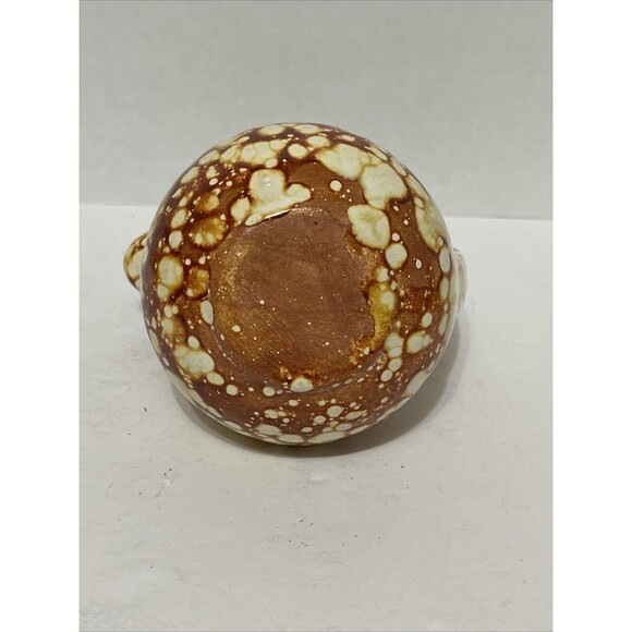 Unique Studio Art Pottery Pitcher Vase Pot Marble Design Ceramic Vessel 6.25” - Picture 5 of 5